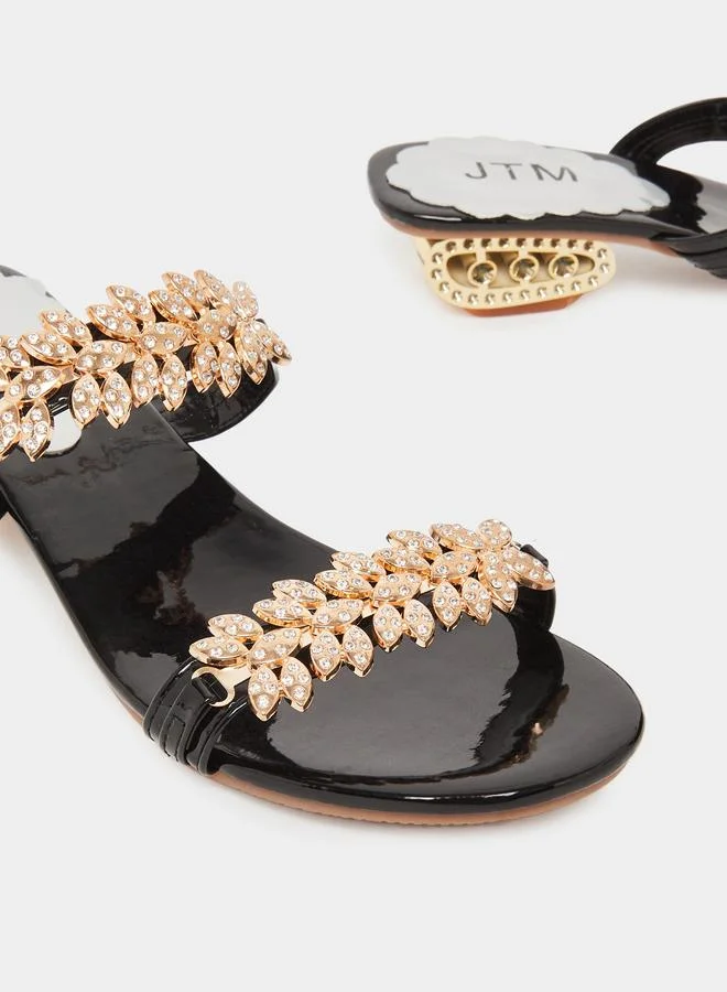 Take Two Women Black Embellished Sandals